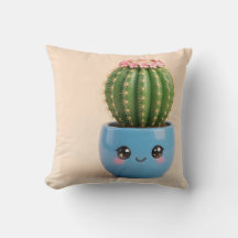 Coussin décoratif de plante intérieure kawaii Cact