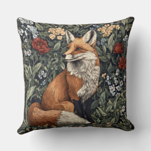 Coussin décoratif de style William Morris représen