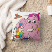 Coussin décoratif d'éléphant rose (Couverture)