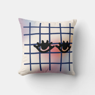 Coussin décoratif, « Des yeux sur des lignes crois