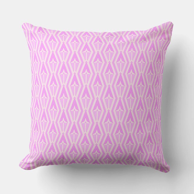Coussin décoratif Diamonds & Arrows rose et blanc  (Recto)