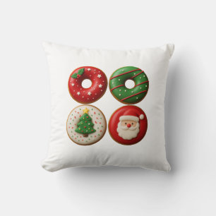 Coussin décoratif - Donuts de Noël festifs
