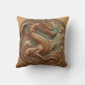 Coussin décoratif effet sculpture sur bois dragon (Verso)