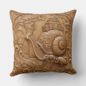 Coussin décoratif effet sculpture sur bois escargo (Verso)