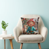 Coussin décoratif Elfe de Noël et Renne Mignon (Chaise)