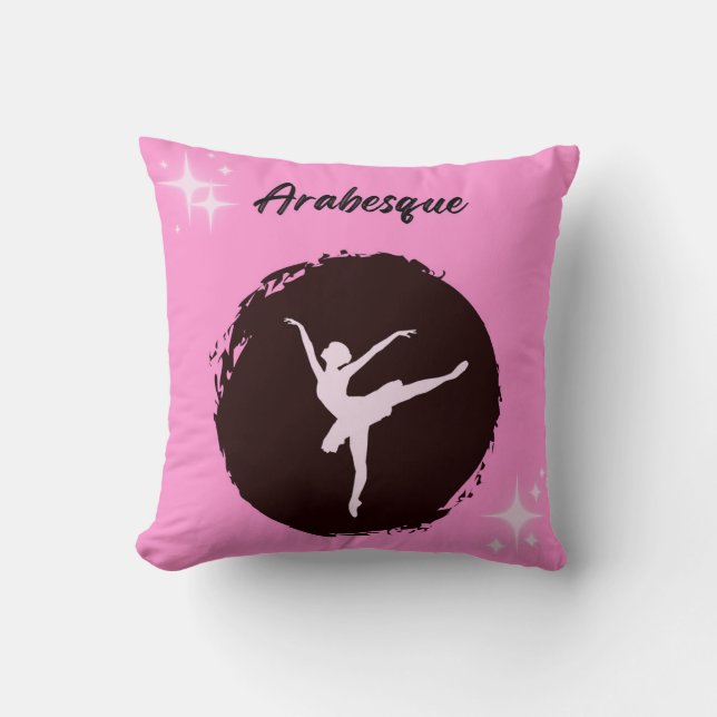 Coussin décoratif en arabesque de ballet (Recto)