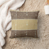Coussin décoratif en coton marron et beige (Couverture)