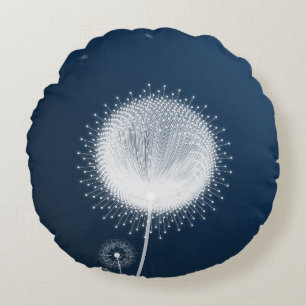 Coussin décoratif en fluff de Pissenlit Bleu