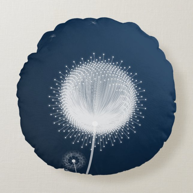 Coussin décoratif en fluff de Pissenlit Bleu   (Devant)