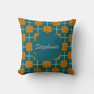 Coussin décoratif en forme de carreau floral Retro