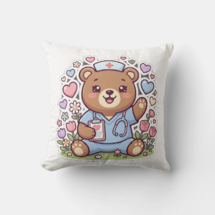 Coussin décoratif en forme d'ours en peluche infir