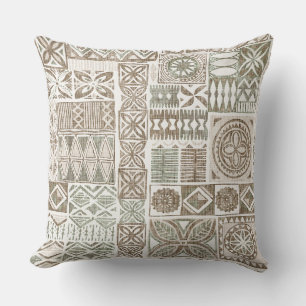 coussin décoratif en impression tapa hawaïen