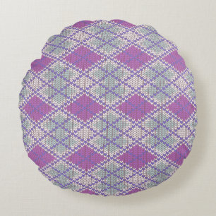 COUSSIN DÉCORATIF EN MAILLE ARGYLE LILAS