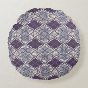 COUSSIN DÉCORATIF EN MAILLE ARGYLE PLUM