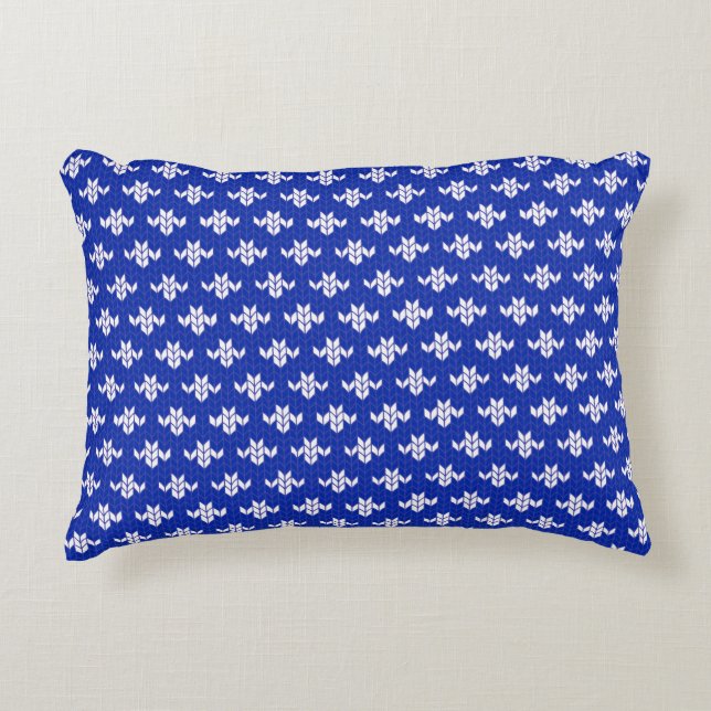 COUSSIN DÉCORATIF EN MAILLE BLEU SCANDIA (Devant)