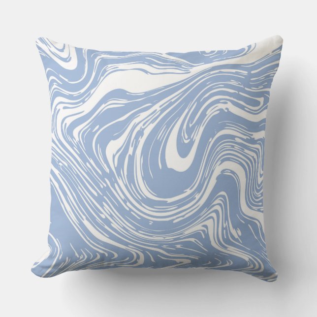Coussin décoratif en marbre bleu Confetti (Recto)