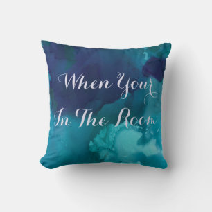Coussin décoratif en marbre bleu réversible