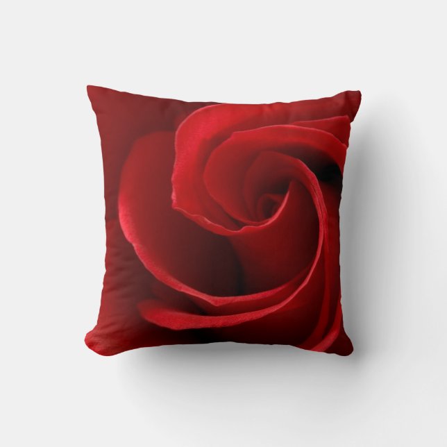 Coussin décoratif en polyester Rose Rouge, Coussin (Recto)
