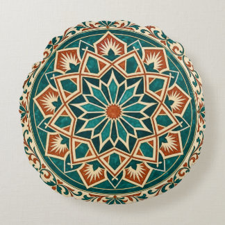 Coussin décoratif en terre cuite sarcelle étoile a