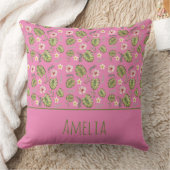 Coussin décoratif enfant fleurs aquarelle rose (Couverture)