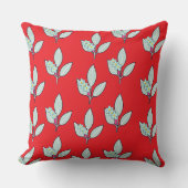 Coussin Décoratif Feuille Florale Rouge (Recto)