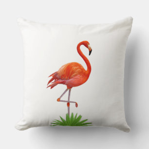 Coussin décoratif Flamant Rose & Feuilles de Palmi