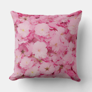 Coussin Décoratif Fleur de Cerisier Rose Floral Bo