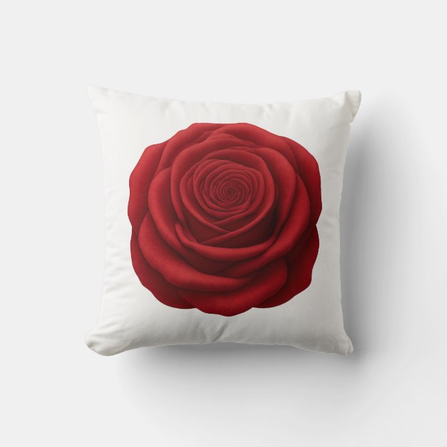Coussin décoratif - Fleur de rose rouge (Recto)