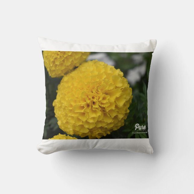 Coussin décoratif fleur jaune (Recto)