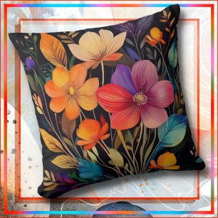 COUSSIN DÉCORATIF - Fleurs belles et colorées