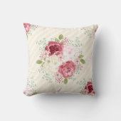 COUSSIN DÉCORATIF FLEURS DE ROSIERS POURPRES STYLE (Recto)