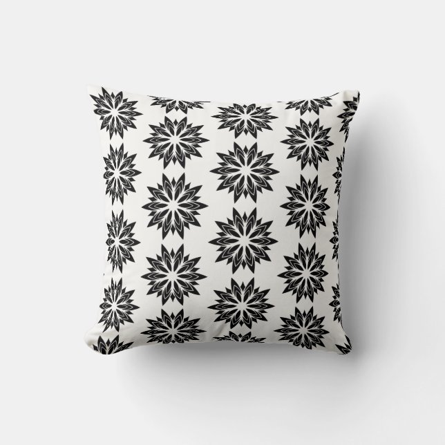 Coussin décoratif - Fleurs noires (Recto)