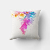 Coussin décoratif floral aquarelle (Verso)