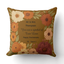 Coussin décoratif floral Boho Mr & Mrs Cadeau