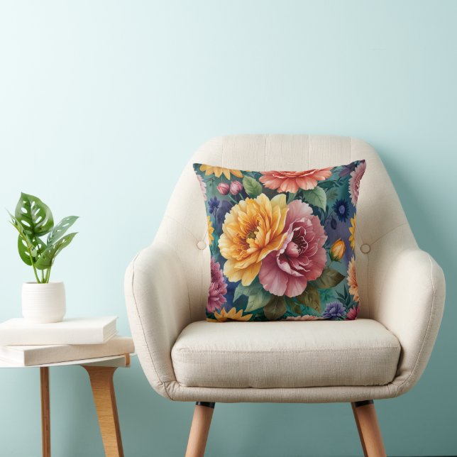 🌸 Coussin décoratif Floral Elegance 🌸  (Chaise)