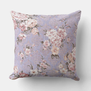 Coussin décoratif floral lilas
