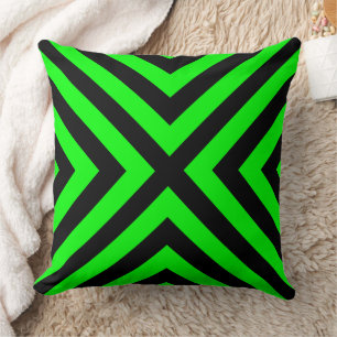 Coussin décoratif géométrique vert néon