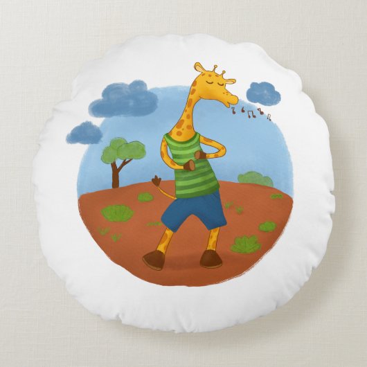 Coussin décoratif girafon mignon (Devant)