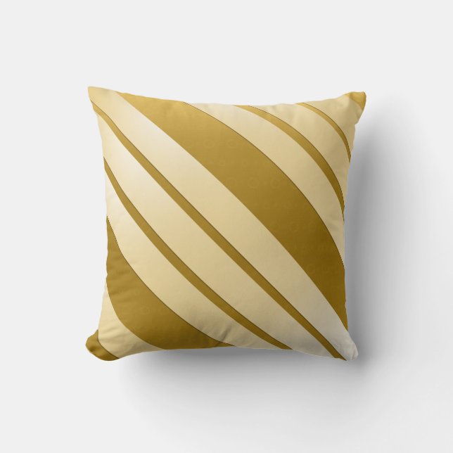 Coussin décoratif GOLD décor "Lignes Obliques" (Recto)