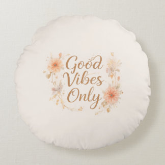 Coussin décoratif "Good Vibes Only" | Décor floral