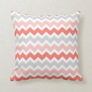 Coussin décoratif gris de corail de Chevron