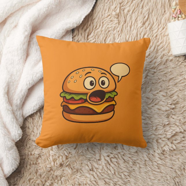 « Coussin décoratif hamburger parlant mignon » (Couverture)