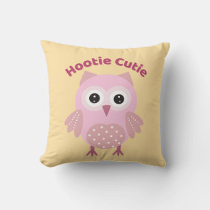 Coussin décoratif Hootie Cutie Rose Chouette