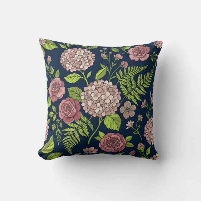 Coussin décoratif Hydrangea Floral Romance (Recto)