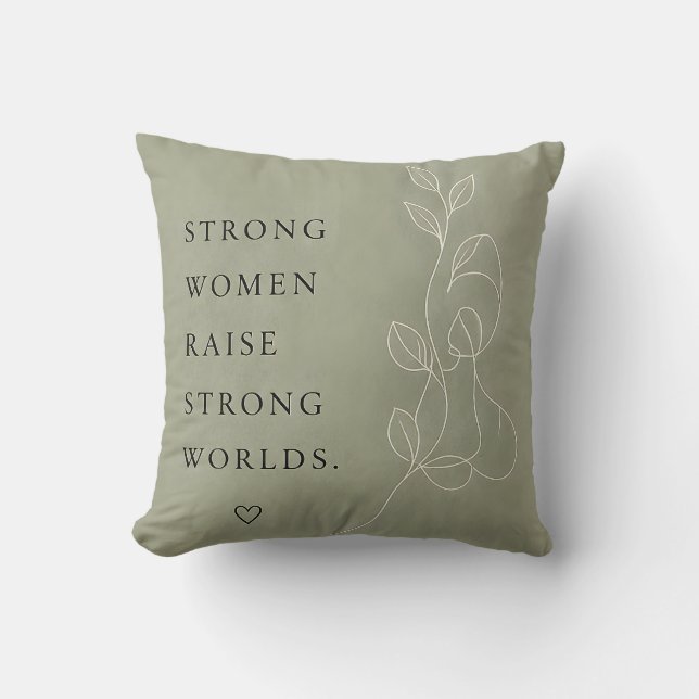 Coussin Décoratif Inspirant Vert Sauge Moderne (Recto)