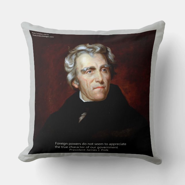 Coussin décoratif James K Polk & Citation Coton (Recto)