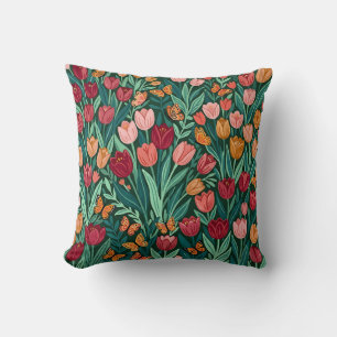 Coussin décoratif Jardin de tulipes coloré