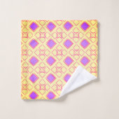 Coussin décoratif jeté avec des carrés violets (Gant de toilette)