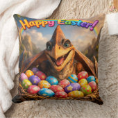 Coussin décoratif "Joyeuses Pâques dinosaure Agnès (Couverture)