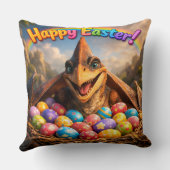 Coussin décoratif "Joyeuses Pâques dinosaure Agnès (Verso)